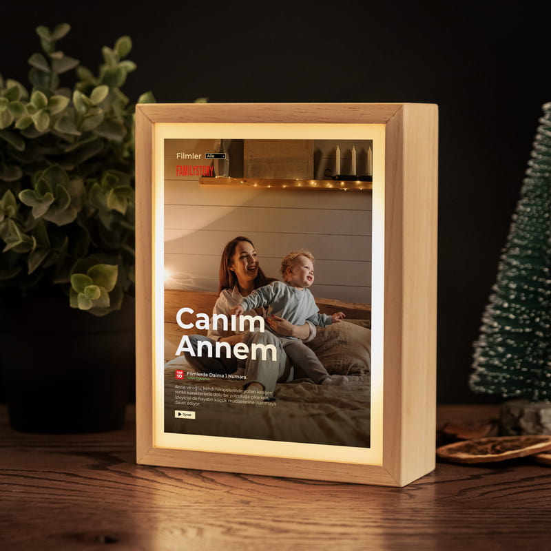 Annem Fotoğraflı Familystory Film Afişi Led Lamba