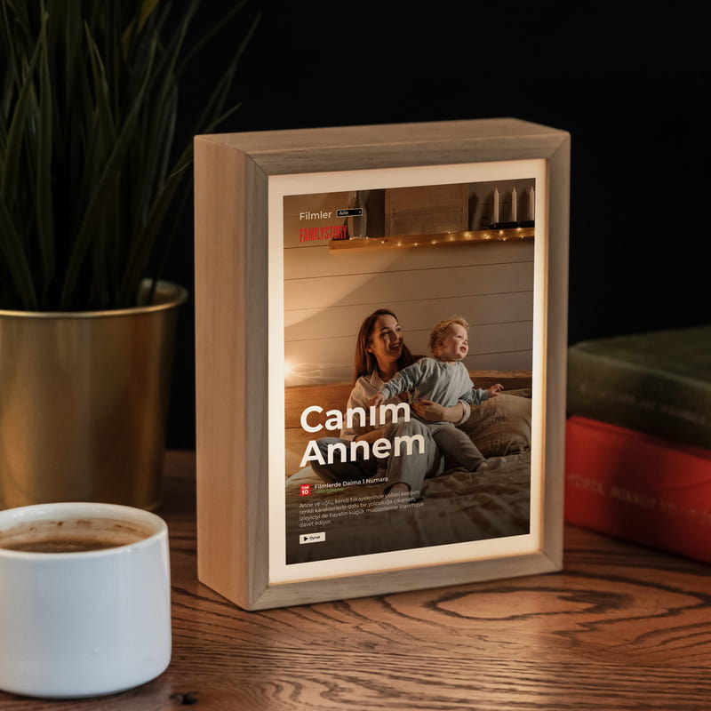 Annem Fotoğraflı Familystory Film Afişi Led Lamba