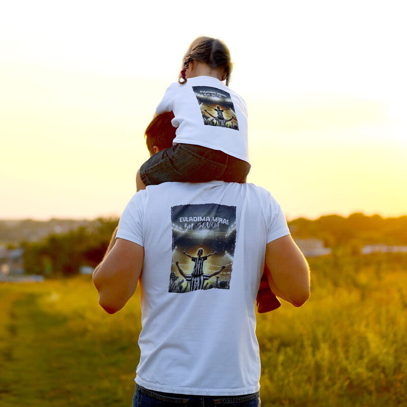 Baba Çocuk Kişiye Özel Siyah Beyaz Tişört Taraftar Kombini