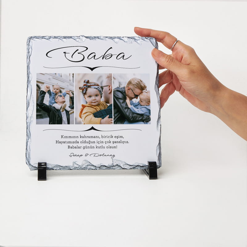 BABA Tasarımlı Masaüstü Taş Foto - 19x19 cm