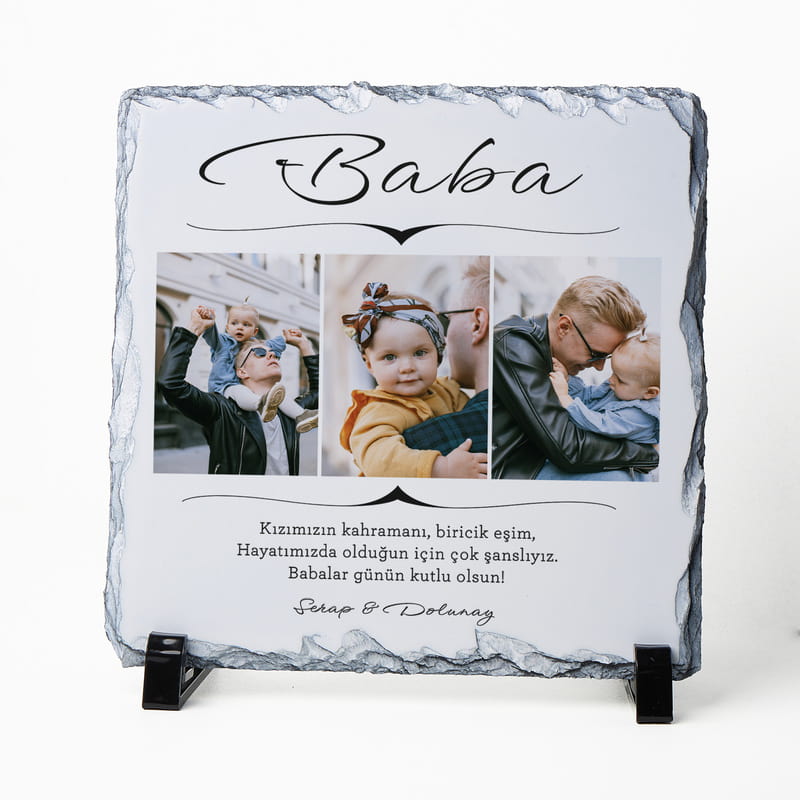 BABA Tasarımlı Masaüstü Taş Foto - 19x19 cm
