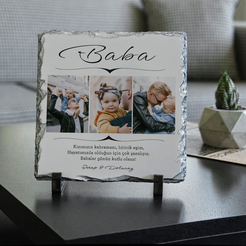 BABA Tasarımlı Masaüstü Taş Foto - 19x19 cm