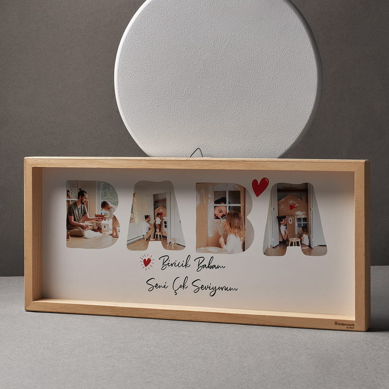BABA Fotoğraflı Baskılı Ahşap Tablo