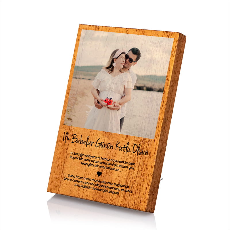 Babalar Gününe Özel İlk Hediyem Fotoğraf Mesajlı Çerçeve