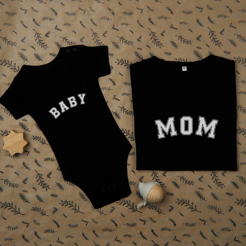 Baby Mom Baskılı Anne Bebek Kombini