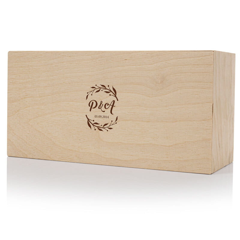 Baş Harf ve Tarih Özelleştirmeli Ahşap Kutulu Viski Seti