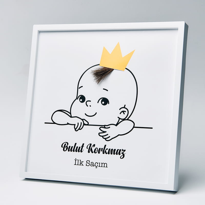 Bebek Adı Yazılı İlk Saçım Hatıra Çerçevesi