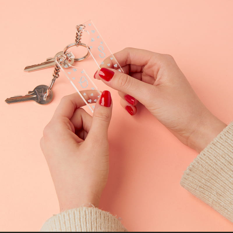 Birleşen Kalpler Harf Özelleştirmeli 2'li Sevgili Anahtarlığı