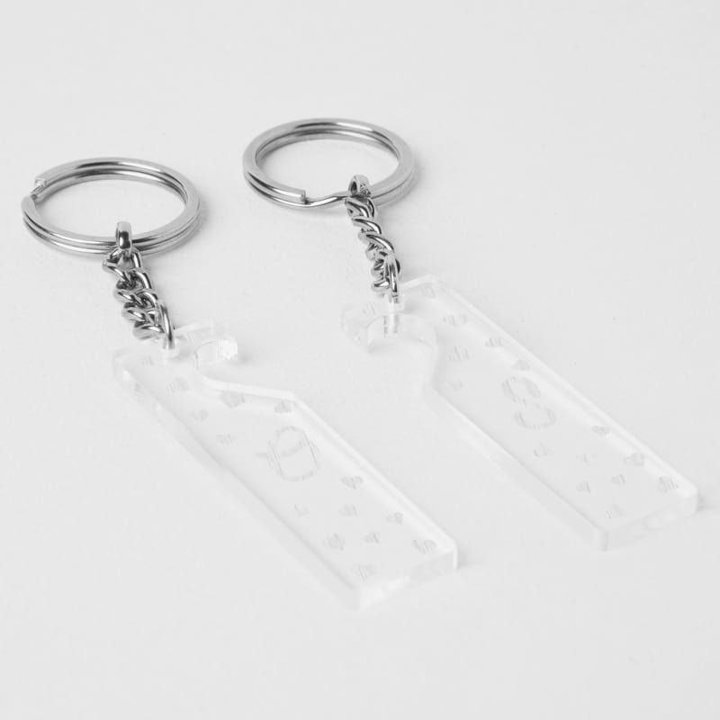 Birleşen Kalpler Harf Özelleştirmeli 2'li Sevgili Anahtarlığı