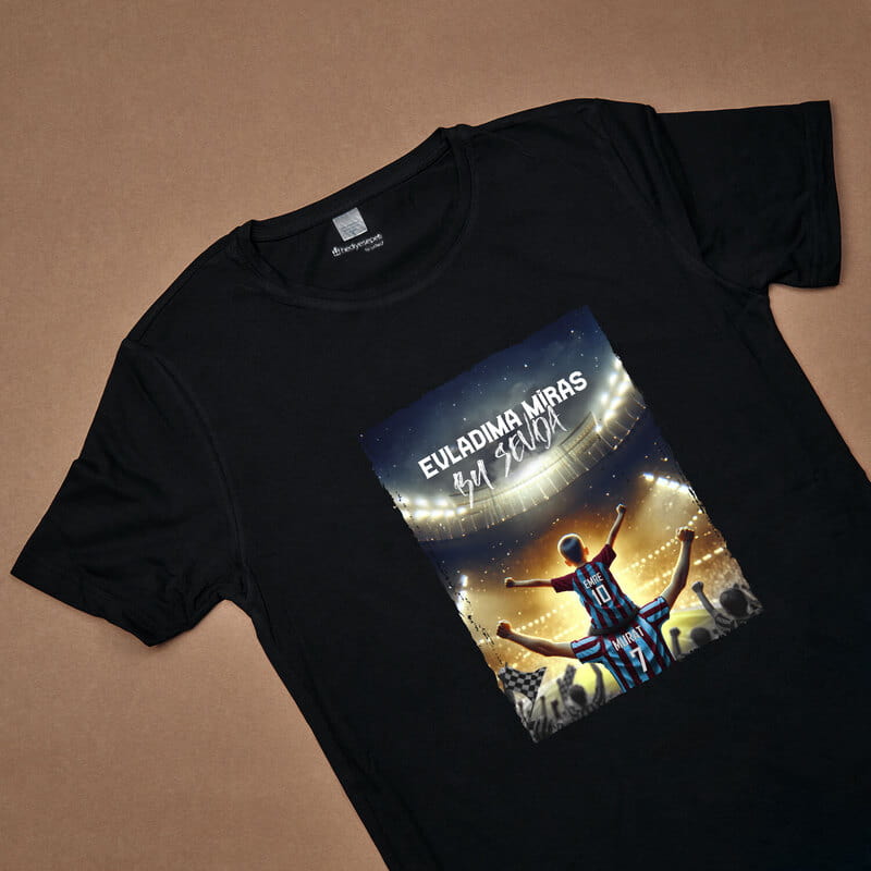 Bordo Mavi Renklerde Kişiye Özel Baba Bebek Taraftar Kombini