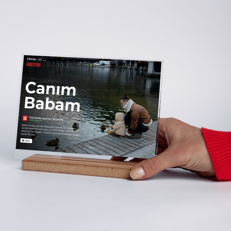 Canım Babam Loveflix Ahşap Stantlı Plaket