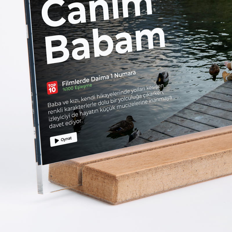 Canım Babam Loveflix Ahşap Stantlı Plaket