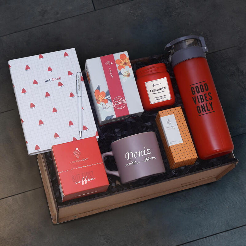 Defter Kahve Mum Bitki Çayı Kolonya Suluk Dekoratif Ahşap Kutu