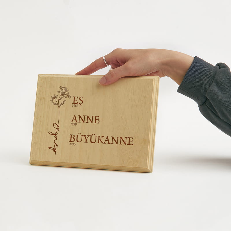 Dönüm Noktaları Yazılı İsimli Natural Ahşap