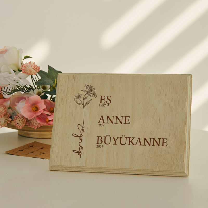 Dönüm Noktaları Yazılı İsimli Natural Ahşap