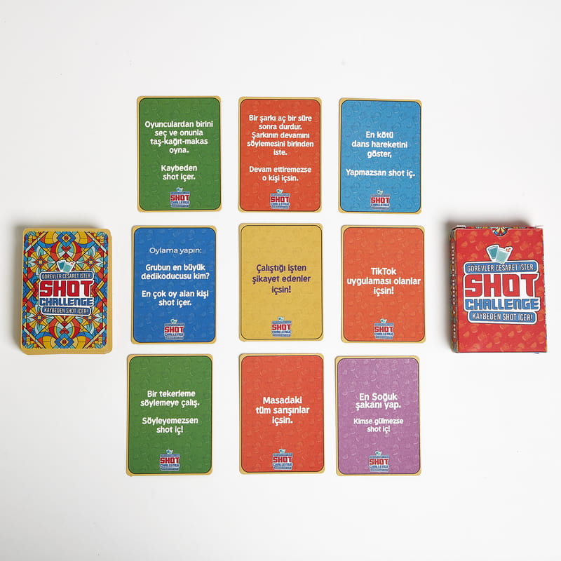 Eğlenceli Shot Oyun Kartları ve Bardak Seti
