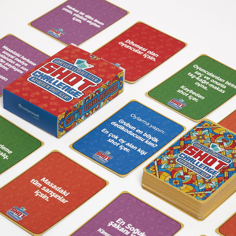 Eğlenceli Shot Oyun Kartları ve Bardak Seti