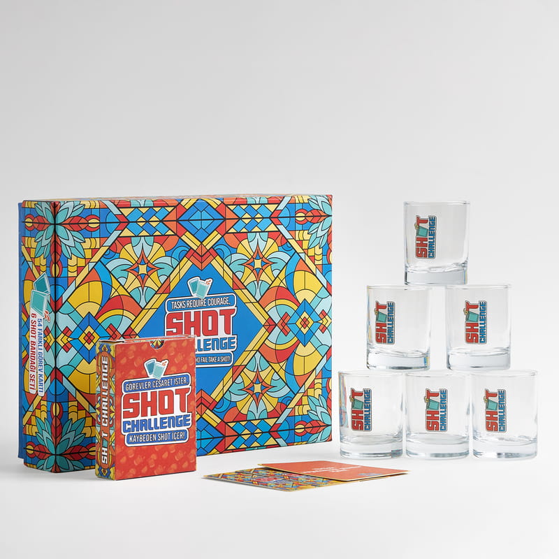 Eğlenceli Shot Oyun Kartları ve Bardak Seti