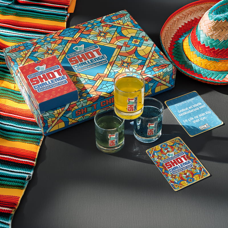 Eğlenceli Shot Oyun Kartları ve Bardak Seti