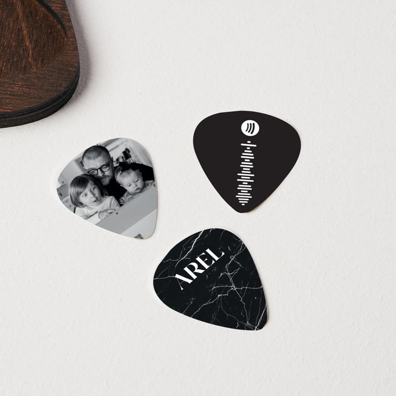 Electro Gitar Kutulu Fotoğraf & Müzik QR Özelleştirmeli 3'lü Pena Seti