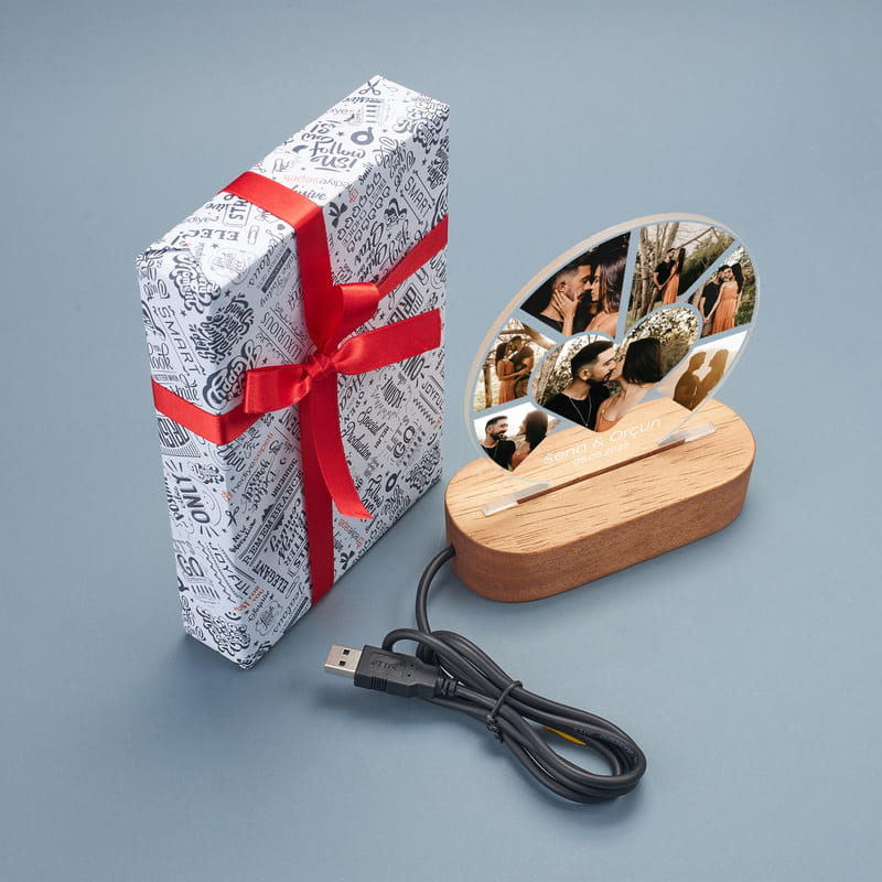 En Güzel Anlarımız Fotoğraflı Led Işıklı Lamba