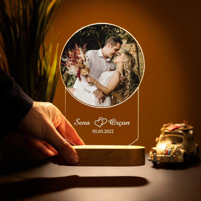 Fotoğraf İsim Tarih Özelleştirmeli Led Işıklı Lamba