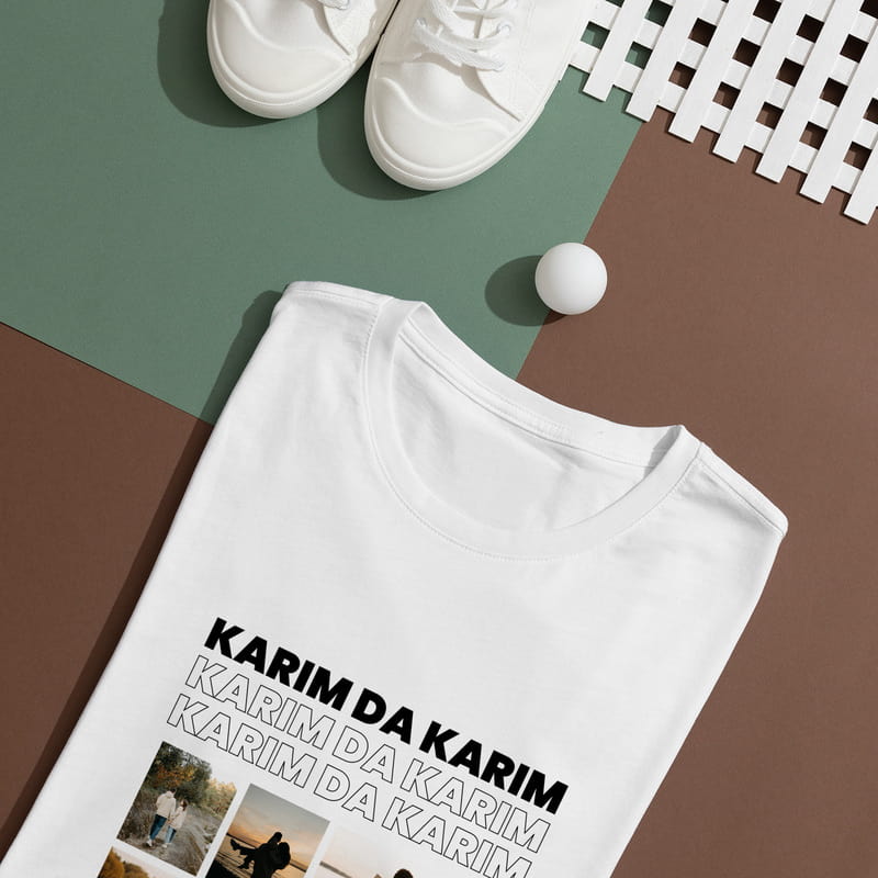 Fotoğraf Kolajlı Kişiye Özel Esprili Tişört