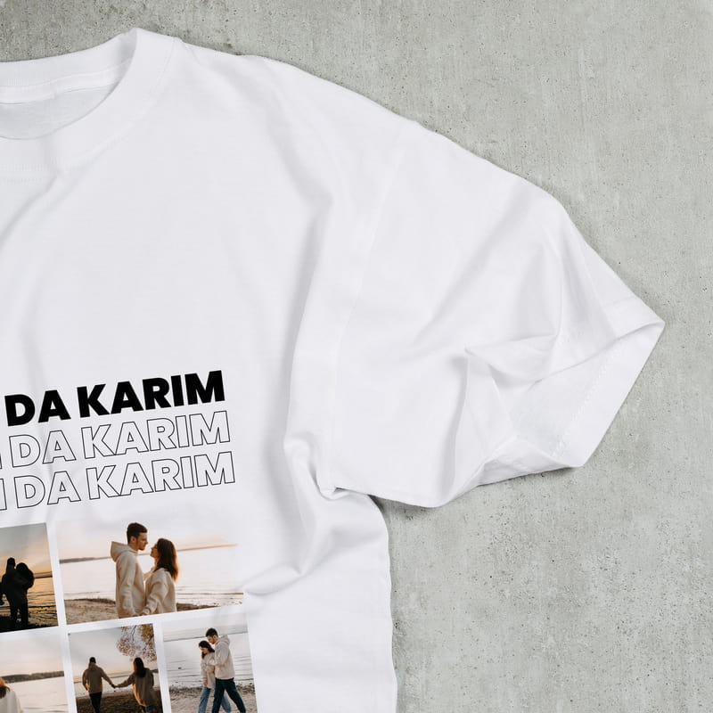 Fotoğraf Kolajlı Kişiye Özel Esprili Tişört