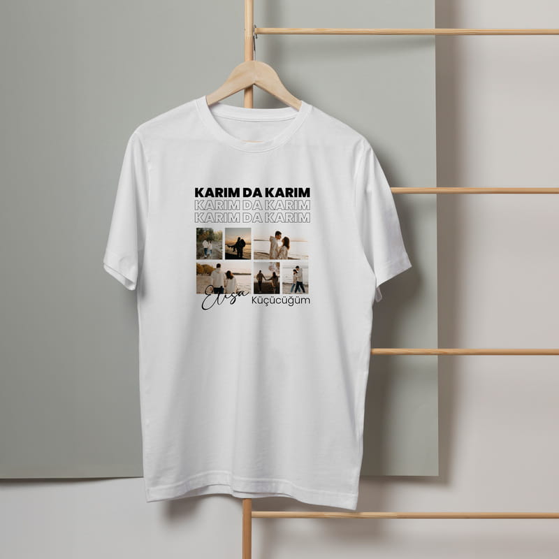 Fotoğraf Kolajlı Kişiye Özel Esprili Tişört