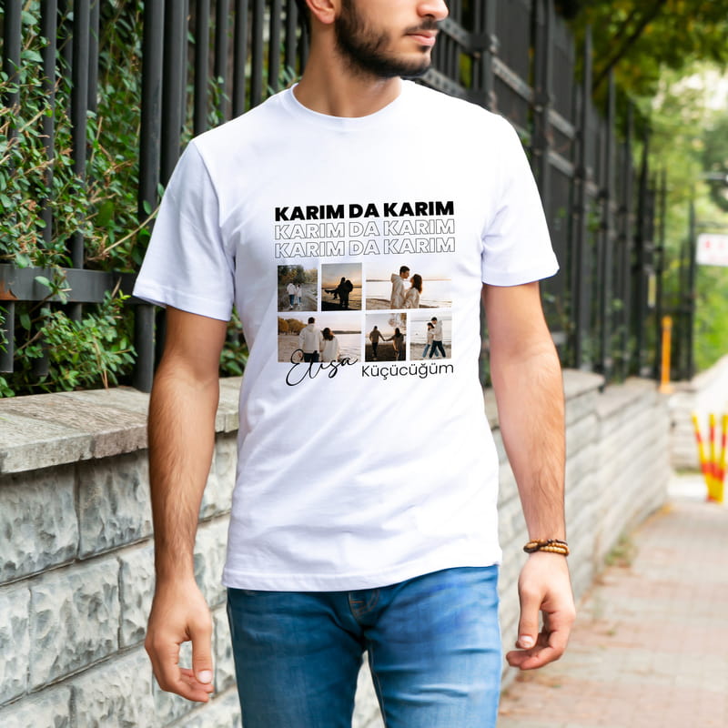 Fotoğraf Kolajlı Kişiye Özel Esprili Tişört
