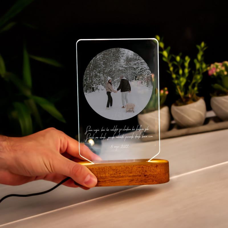 Fotoğraf ve Mesajlı LED Işıklı Dekoratif Lamba