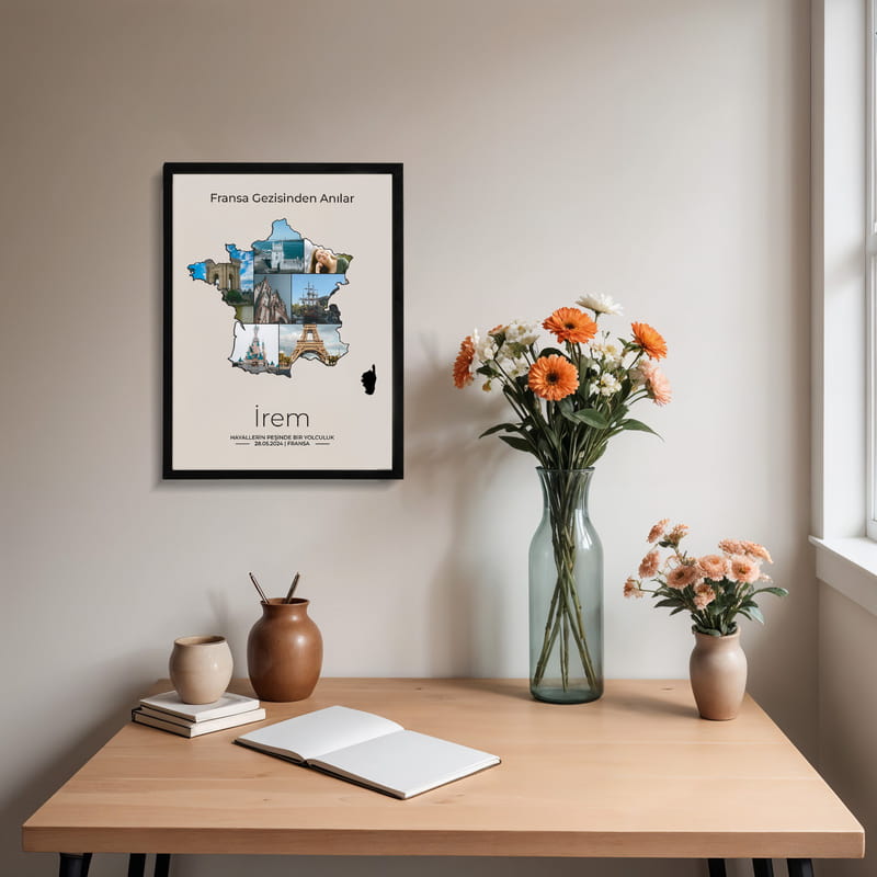 Fransa Gezimiz Hatıralık 30x40 Fotoğraf Çerçevesi