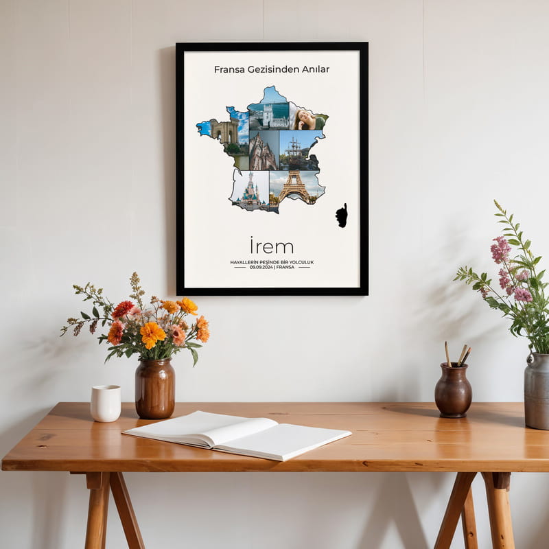Fransa Gezimiz Hatıralık 30x40 Fotoğraf Çerçevesi