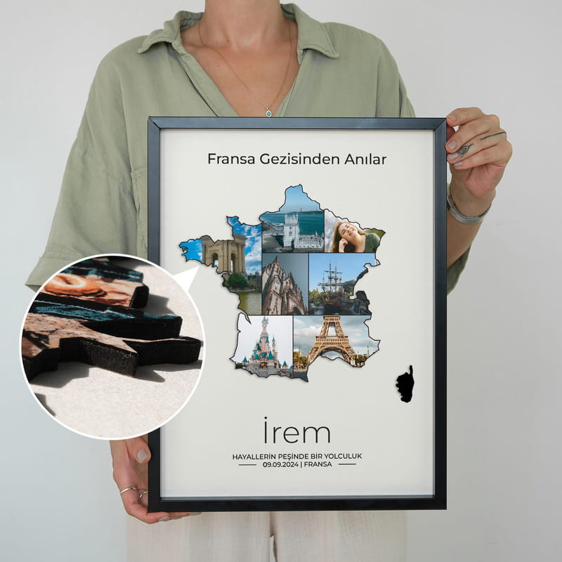 Fransa Gezimiz Hatıralık 30x40 Fotoğraf Çerçevesi