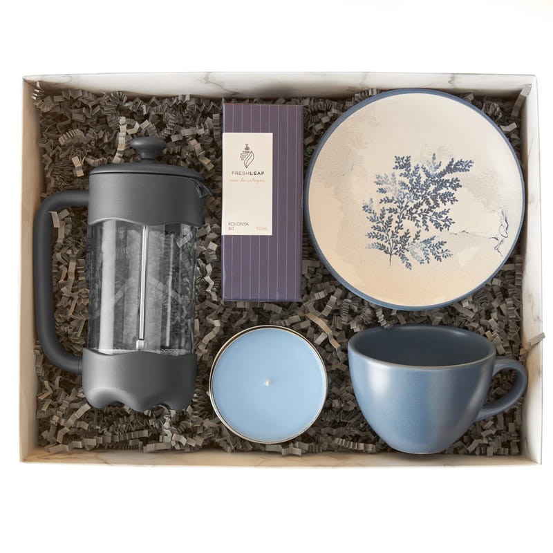 French Press Çay Fincanı Konseptli Fresh Hediye Kutusu
