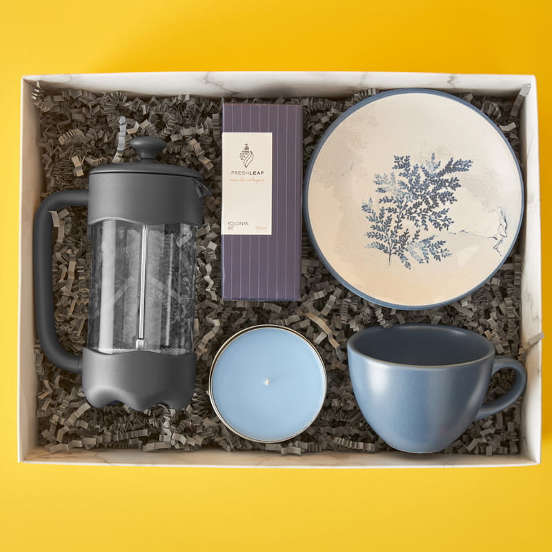French Press Çay Fincanı Konseptli Fresh Hediye Kutusu