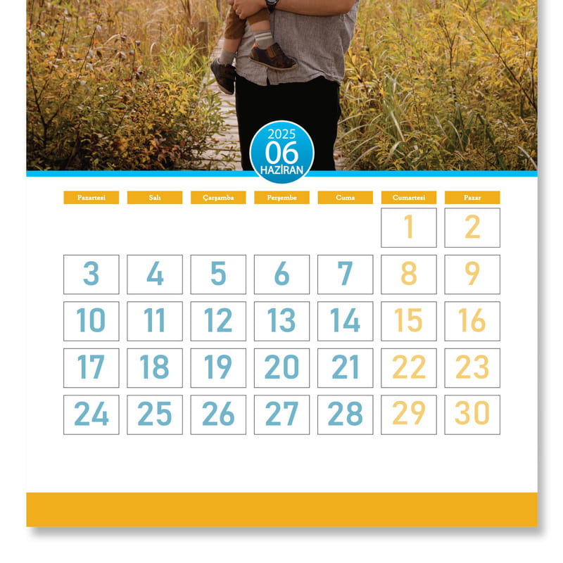 Her Aya Fotoğrafınıza Özel Yapraklı 2026 Duvar Takvimi