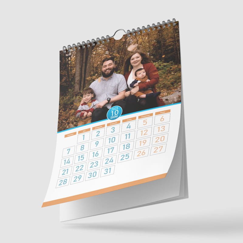 Her Aya Fotoğrafınıza Özel Yapraklı 2026 Duvar Takvimi