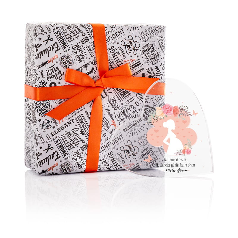 İlk Anneler Günü Hediyesi Mesajlı Dekoratif Kalp Akrilik