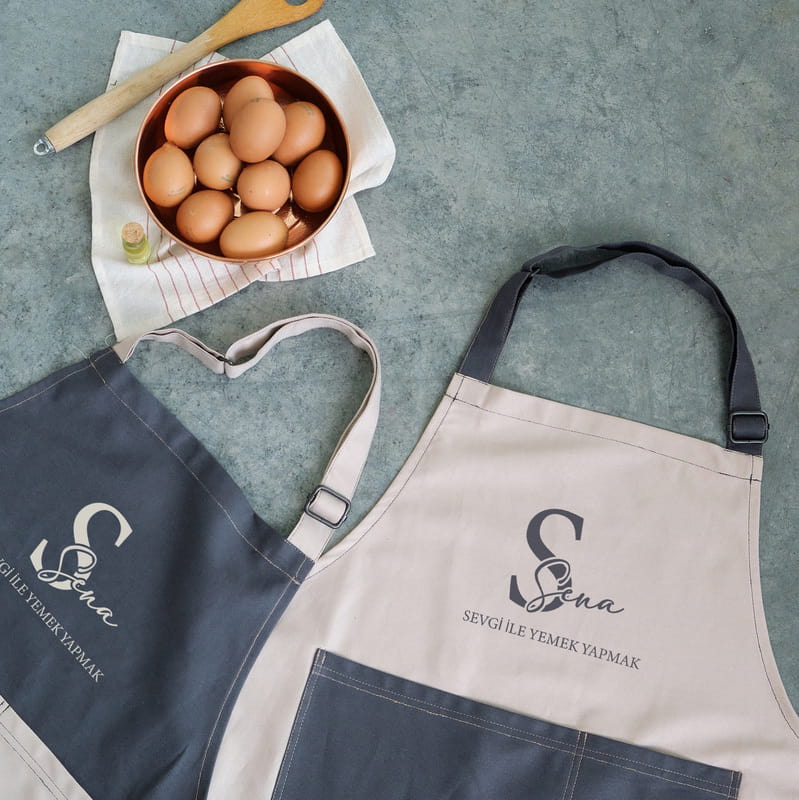 İsim ve Baş Harf Özelleştirilebilir Mutfak Önlüğü