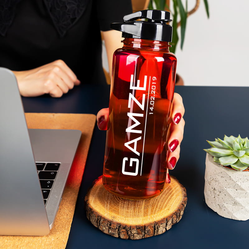 İsim ve Tarih Yazılı Spor Su Matarası