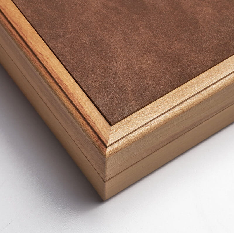 İsim ve Tarihli Deri Kaplama Kayın Tavla