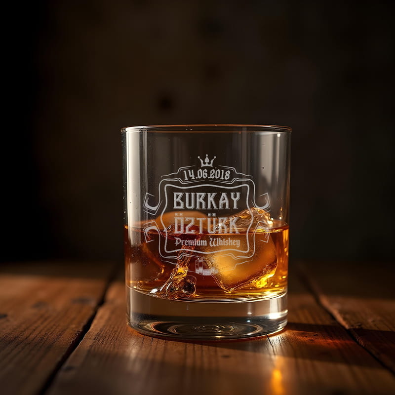 İsim ve Tarihli Özelleştirmeli Viski Bardağı Seti