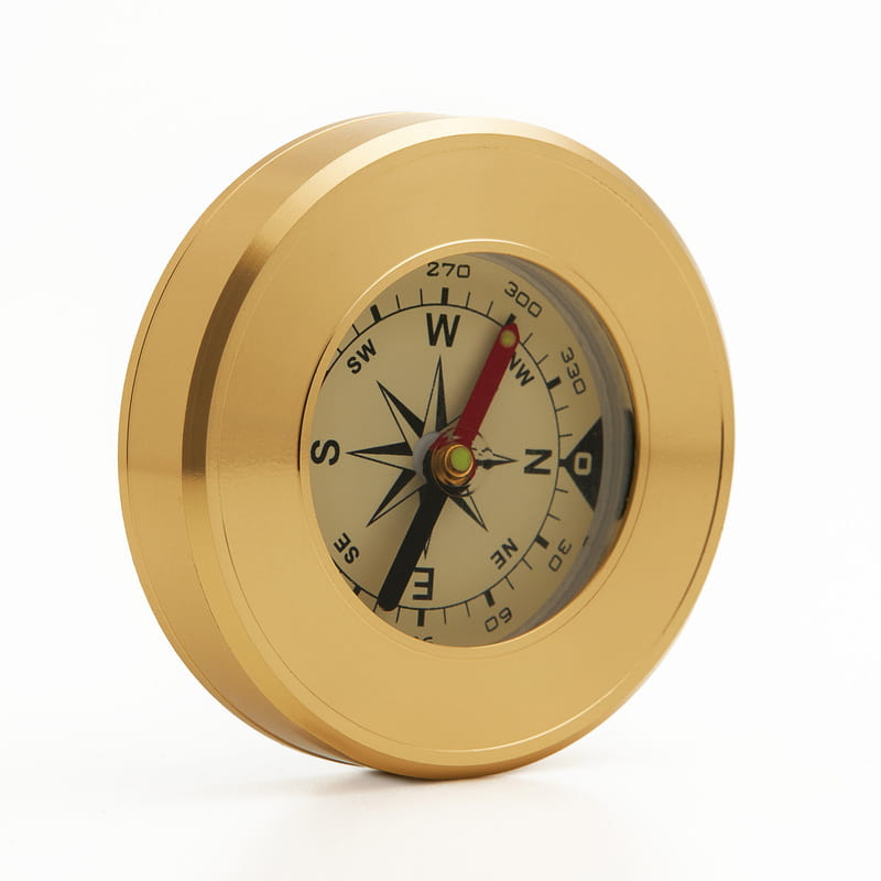 İsme Özel Ahşap Kutusunda Gold Pusula