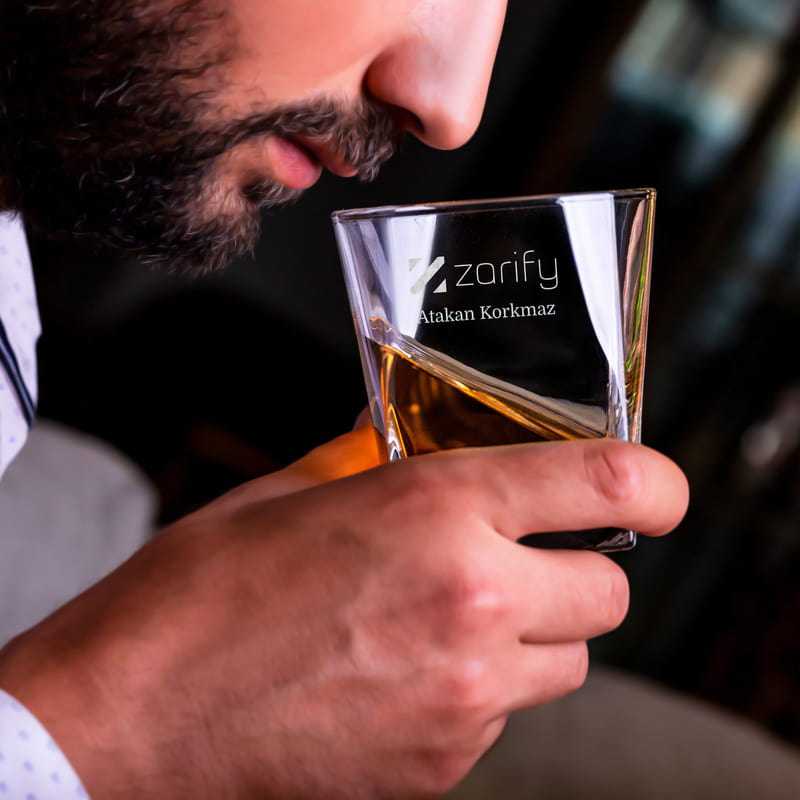 İsme Özel Logo Baskılı Ahşap Kutulu Orkney Viski Seti