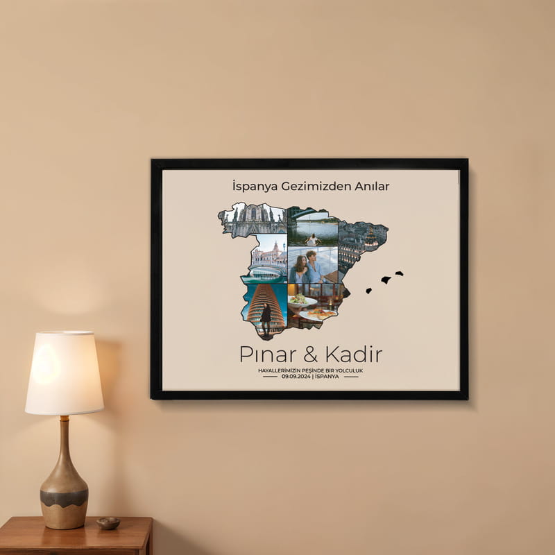 İspanya'da Bizim Anılar Temalı 30x40 Fotoğraf Çerçevesi