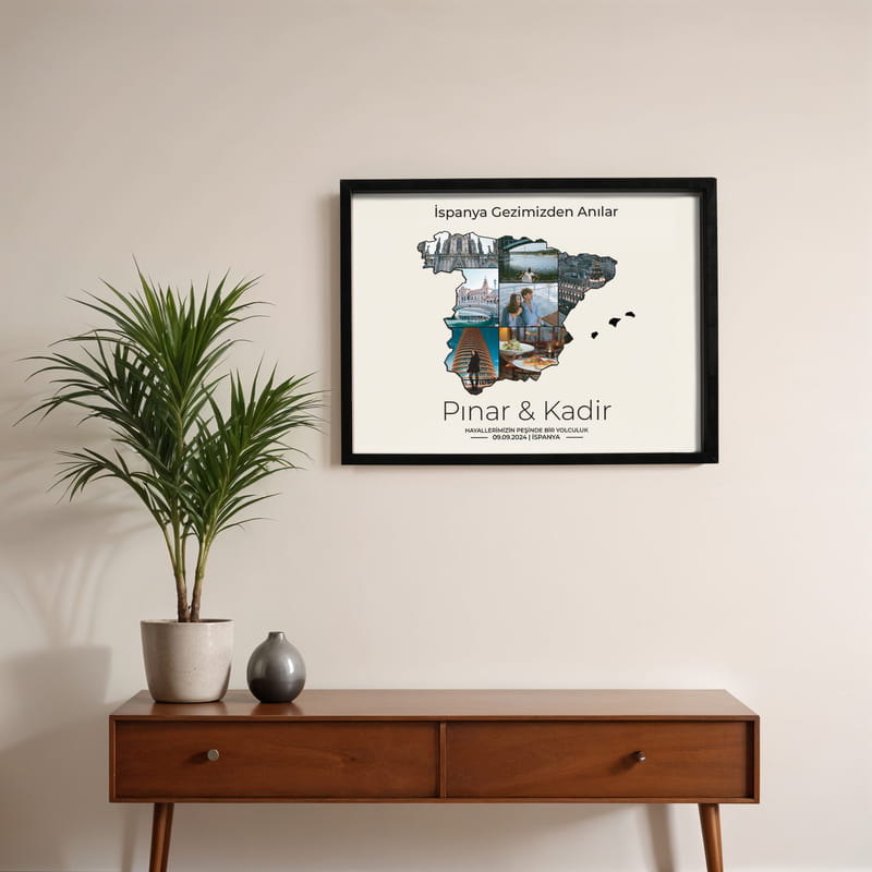 İspanya'da Bizim Anılar Temalı 30x40 Fotoğraf Çerçevesi