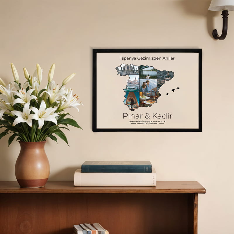 İspanya'da Bizim Anılar Temalı 30x40 Fotoğraf Çerçevesi