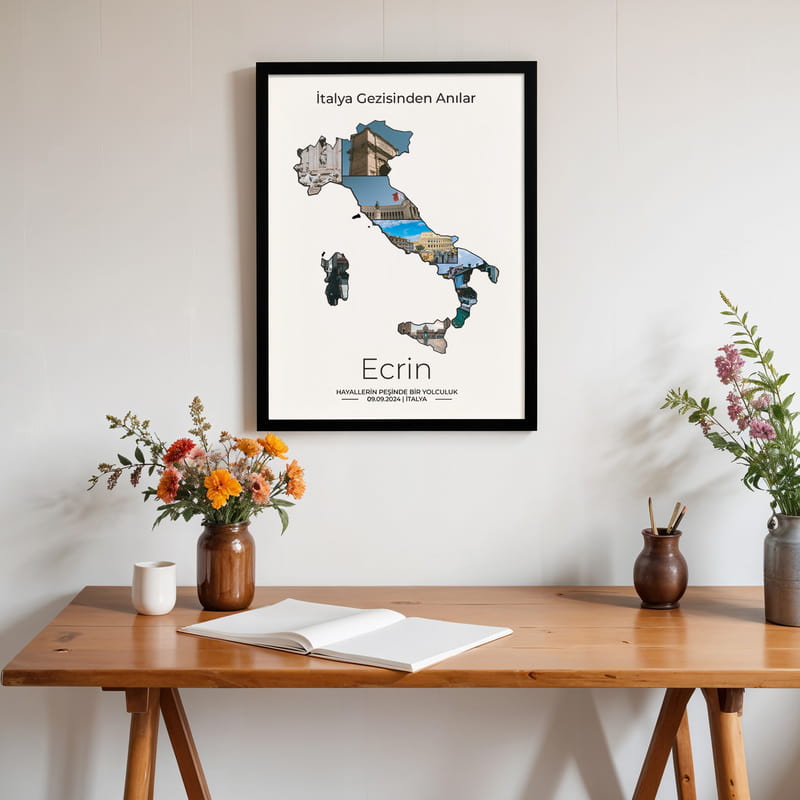 İtalya Gezi Hatırası Kişiye Özel Fotoğraf Çerçevesi - 30x40