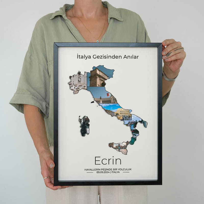 İtalya Gezi Hatırası Kişiye Özel Fotoğraf Çerçevesi - 30x40